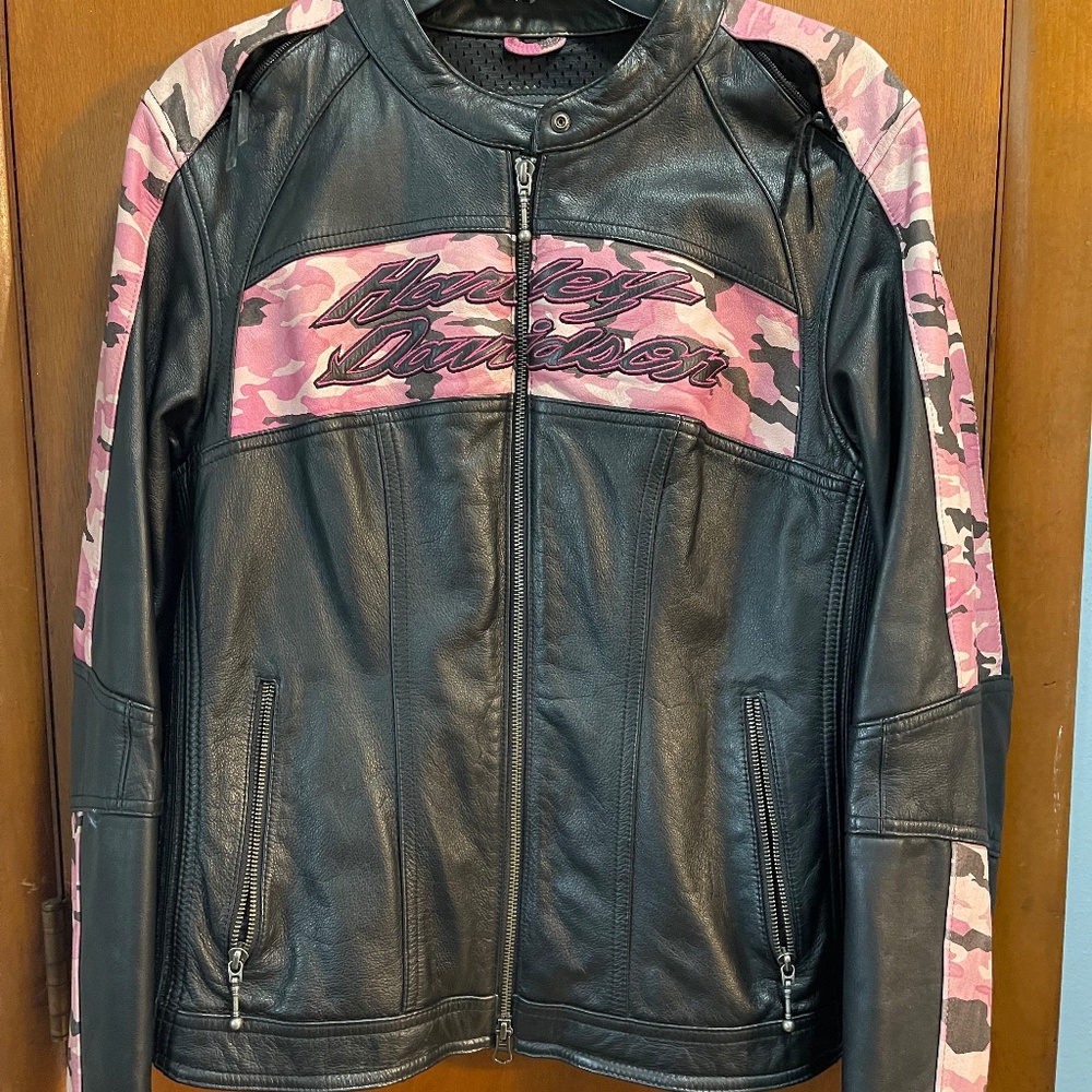 XL Harley Davidson Pink Leather Jacket